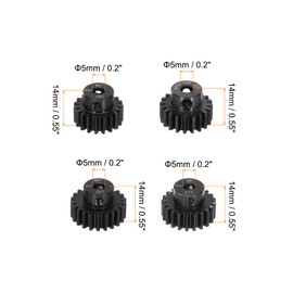 DMiotech M1 19T 20T 21T 22T Steel 5mm Hardened Pinion Motor Gear for RC Car Brushed Replacement Brushless Motors, RC Applications with 4 Pcs Screws & Hex Spanner for DIY RC Boat Drone