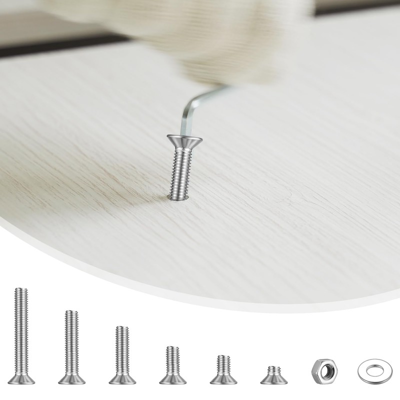 496 Piece M3 Screws Set, M3 Countersunk Screws Set, Flat