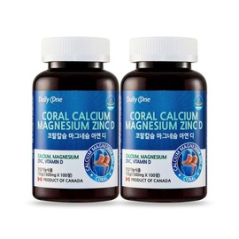 Daily One 데일리원 코랄칼슘마그네슘아연디 1500mg X 100정 2통 Daily One Coral Calcium Magnesium Zinc D 1500mg X 100 Tablets 2 Bottles