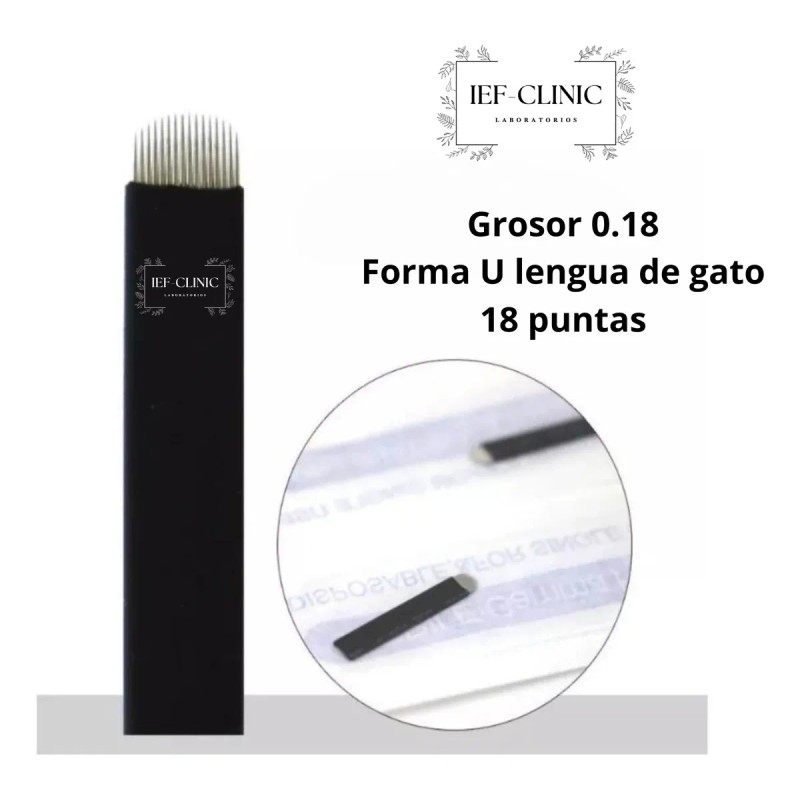 50 Navaja Microblading Nano 0.18 Micropigmento Cejas Premium Color Lengua