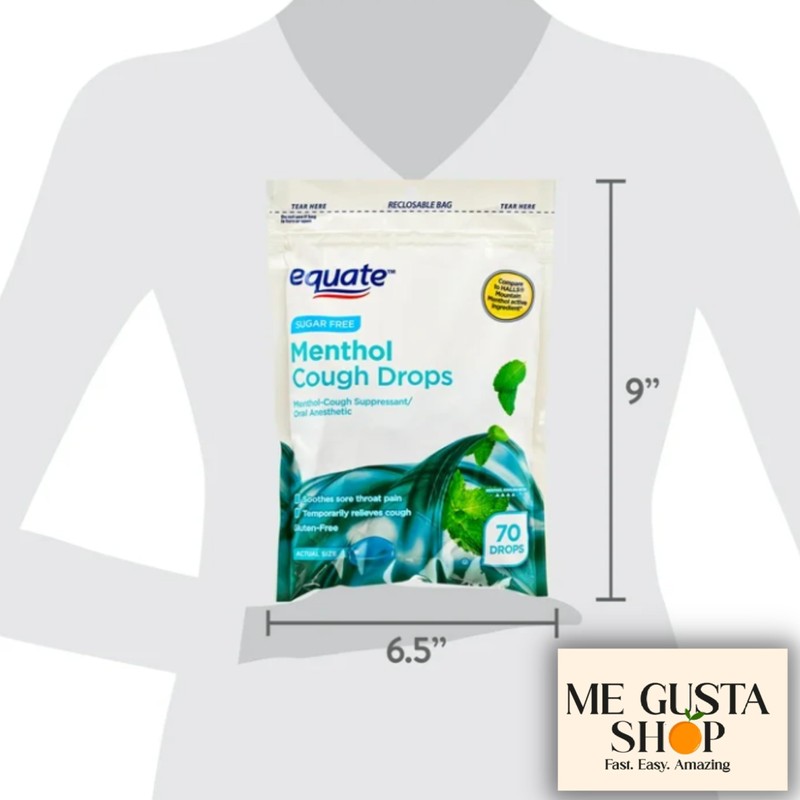 Equate Sugar Free Menthol Cough Drops, 70 Count Pack of