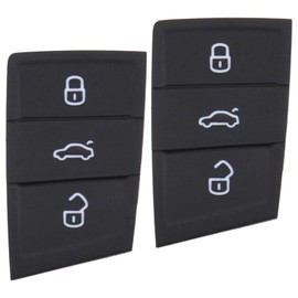 Alriedy Set of 2 Replacement Button Pads for VW Key - 3 Button Rubber Remote Control Cover | Compatible with Golf 7, Polo, Passat, Skoda Octavia & Seat Leon | Black | True to Original Replacement for