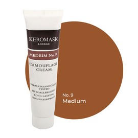 Keromask Full Coverage Concealer | Medium No 9 | Camouflage Makeup | Waterproof Concealer | Hypoallergenic | Vitiligo, Tattoo, Rosacea, Tattoo Cover |24 Shades