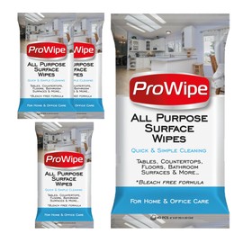 ProWipe Purpose Surface Wipes, Quick & Simple Cleaning, Bleach Free Formula 4X40-160 Count