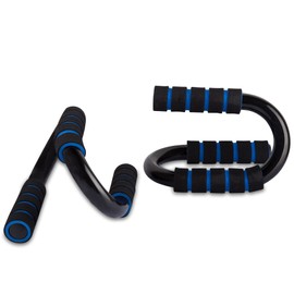 EmpireAthletics – Push-Up Soft Grip Handles made from galvanized steel in S-Design with Foamed Grips - Push Up Bars Exercise Stands Home Workout Gym Sports Accessory in BLUE-BLACK