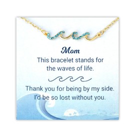 Mom Birthday Gifts for Mom Wave Bracelet for Mom Gifts from Daughter Son Mama Mothers Day Gifts for Mom Thank You Gifts for Mom Bracelet Gifts