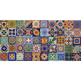 50 Hand Painted Talavera Mexican Tiles 4x4 Spanish Mediterranean