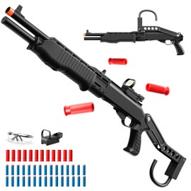 SPAS-12 Style Shell Ejecting Foam Blaster Toy Gun, Pump Action Toy Shotgun with Soft EVA Darts for Boys, Ideal for Indoor Outdoor Shooting Game or Role Play, Soft Bullet Toy Gun for Kids