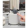 Lebenrich Rotating Pen Holder for Desk, 5 Slots Unique White