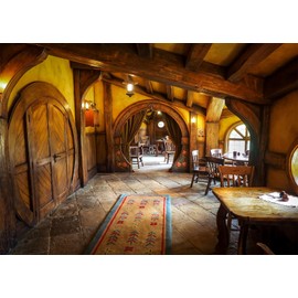 Loccor 8x6ft Fabric Vintage Hobbiton Tavern Backdrop Hobbit Cave Cabin Backdrop for Hobbit Theme Party Decorations Portrait Photoshoot Studio Props