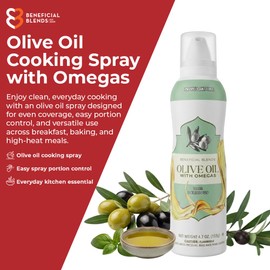 Olive Oil Non-Stick Cooking Spray with Omegas, 3-Pack, No Propellants, Air Fryer, Baking, Roasting & Sautéing, Quality Crafted in USA, Net Wt 4.7oz