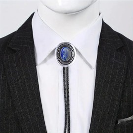 GelConnie Western Bolo Tie for Men Turquoise Bolo Tie Cowboy Neck Tie Leather Bolo Tie for Women Wedding Necklace