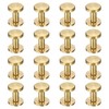 sourcing map 16 Pcs Brass Chicago Screws 14mm Height Flat