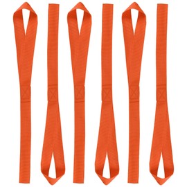 PATIKIL 16"x1" Soft Loop Tie Down Straps, 6Pcs 220lb Load Capacity 1100lb Breaking Strength Strap Loops for Securing ATV UTV Motorcycles Bikes Cargo, Orange