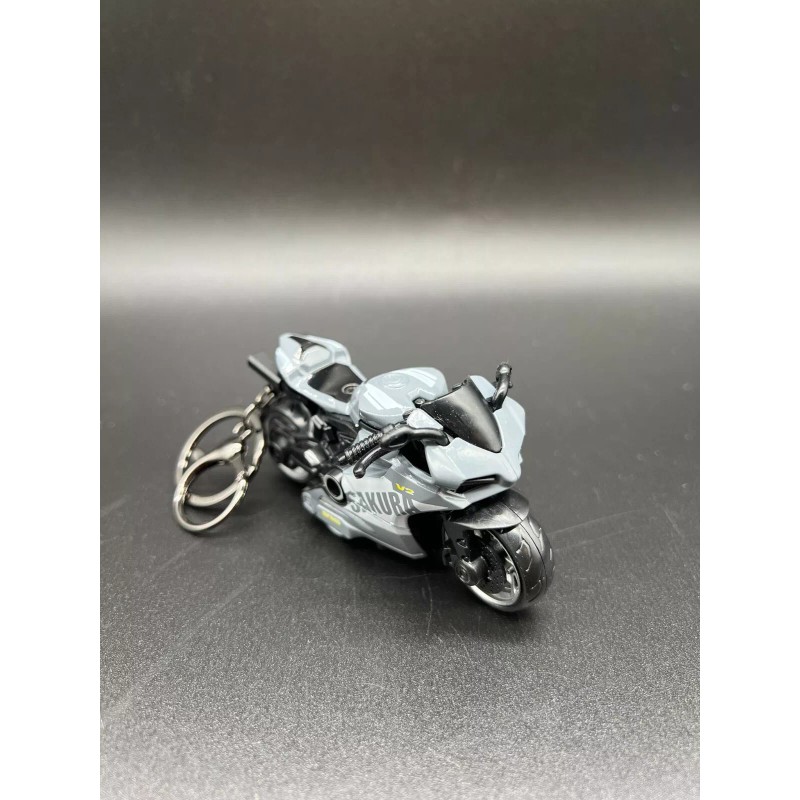 Mini Motorcycle Keychain Personality Keyring Backpack and Wind-Up Toy
