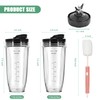 2025 Upgrade 2 * 24oz Ninja Blender Cups Replacement with