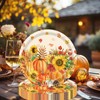 24 Pcs Happy Thanksgiving Paper Plates Fall Pumpkin Maple Leaves