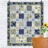Clothworks - Sunflower Bouquets - Butterflies - Dark Blue