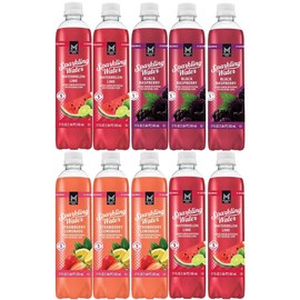 Generic Sparkling Water Variety Pack | 3 delicious flavors: Watermelon Lime, Black Raspberry, and Strawberry Lemonade | 17 fl. oz., 10 pk | By The Munchie Mix
