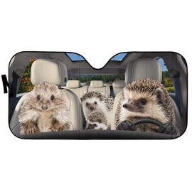 Hedgehog Family Sunshade Car Sunshade for Windshield Window Cute Hedgehog Driver Auto Windshield Decor Car Protect Anti UV