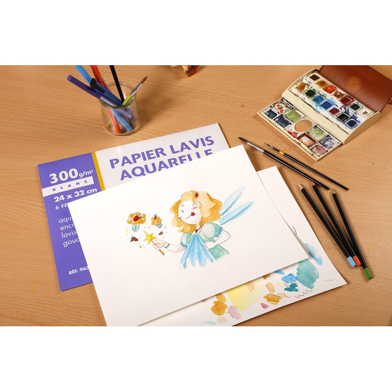Clairefontaine 96340C Folder Watercolour Paper Ideal for Wet Techniques 300