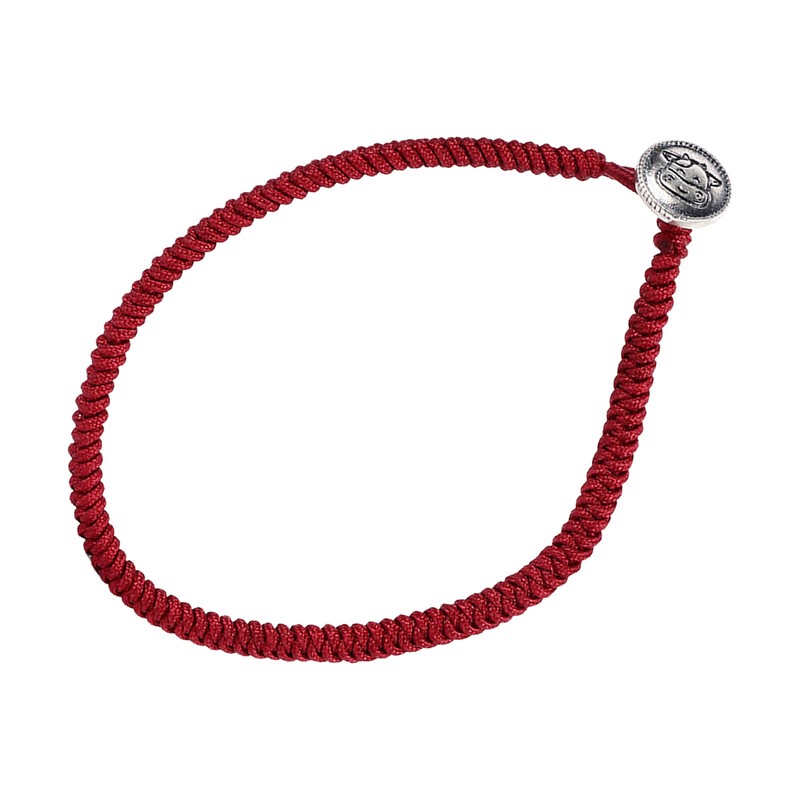 Ox Zodiac Bracelet Red Rope S925 Silver Ornament Woven Bracelet