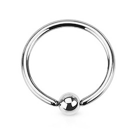 Ball Closure Ring Septum Piercing Captive Ring Lip Eyebrow Nose Nipple, Stainless Steel