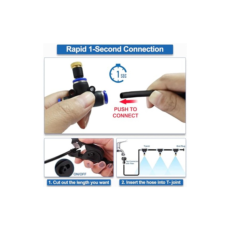 Outdoor Misting Cooling System - Backyard Mist Kit for Summer