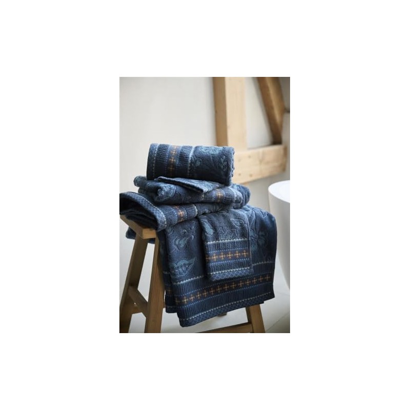 PIP STUDIO Jasmin Jaquard Bath Towel Dark Blue 70 x