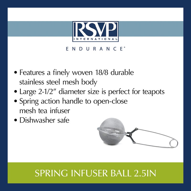 RSVP International - Colador de té, grande, 2-1/2 pulgadas de