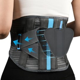 T TIMTAKBO Faja Lumbar Para Dolor Lumbar Con Almohadilla Lumbar, Faja De Soporte Para La Espalda Para Hombres Y Mujeres Con Correas Ajustables Dobles 