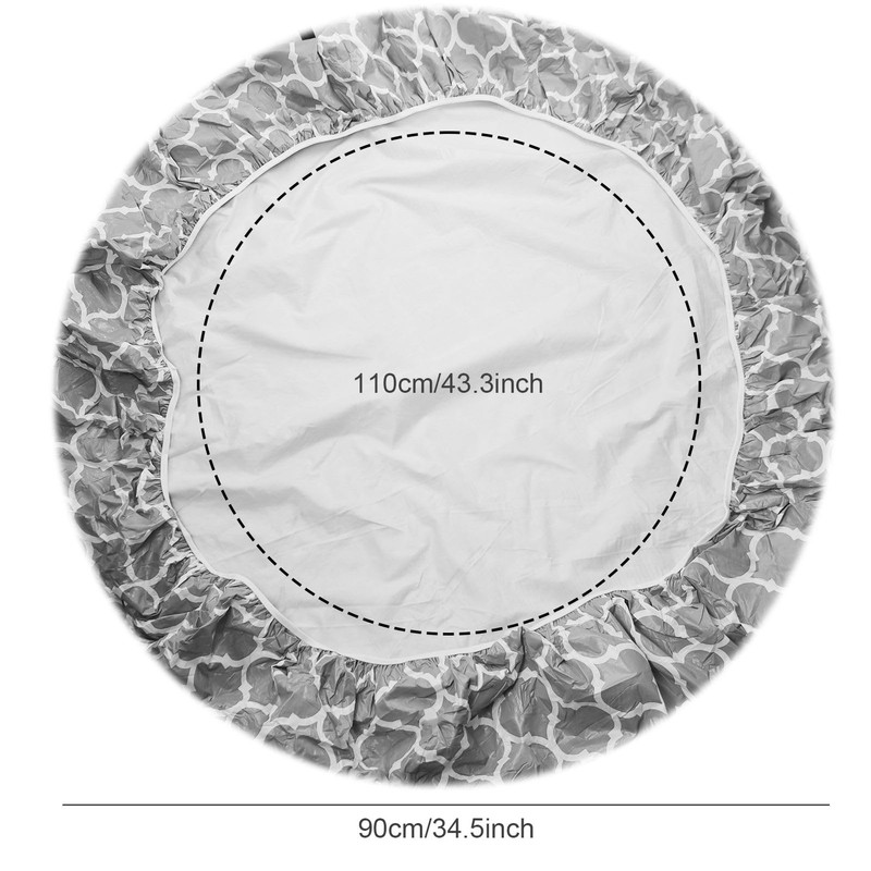 HXMJIED Elastic Edged Vinyl Fitted Tablecloth, Grey Stripe Round Tablecloth,