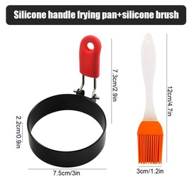 2 Pcs Egg Ring Set, Non-Stick Fried Egg Ring Stainless Steel Egg Rings with Anti-Scald Folding Handle Heat-Resistant Pancake Molds Egg Cooking Rings for Egg Frying,Pancakes,Mini Burger