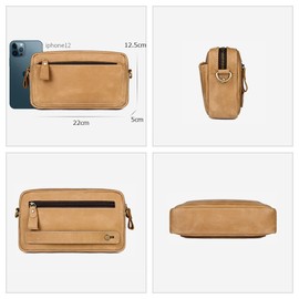 Whatna C016 Men's Mini Second Bag, 3-Way Mini Clutch Shoulder Bag, Shoulder Bag, Small Shoulder Bag, With Shoulder Strap, Genuine Leather, Wedding Bag, Business, Formal, Ceremonial Occasions, For Men,