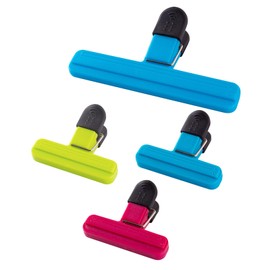 4 Pcs Bag Clips for Food Storage, Food Seal Clips, Food Bag Clips for Food Storage, Freezer Bag Clips Reusable Plastic Clips for Keeping Food Fresh Ideal for Home Kitchen Office