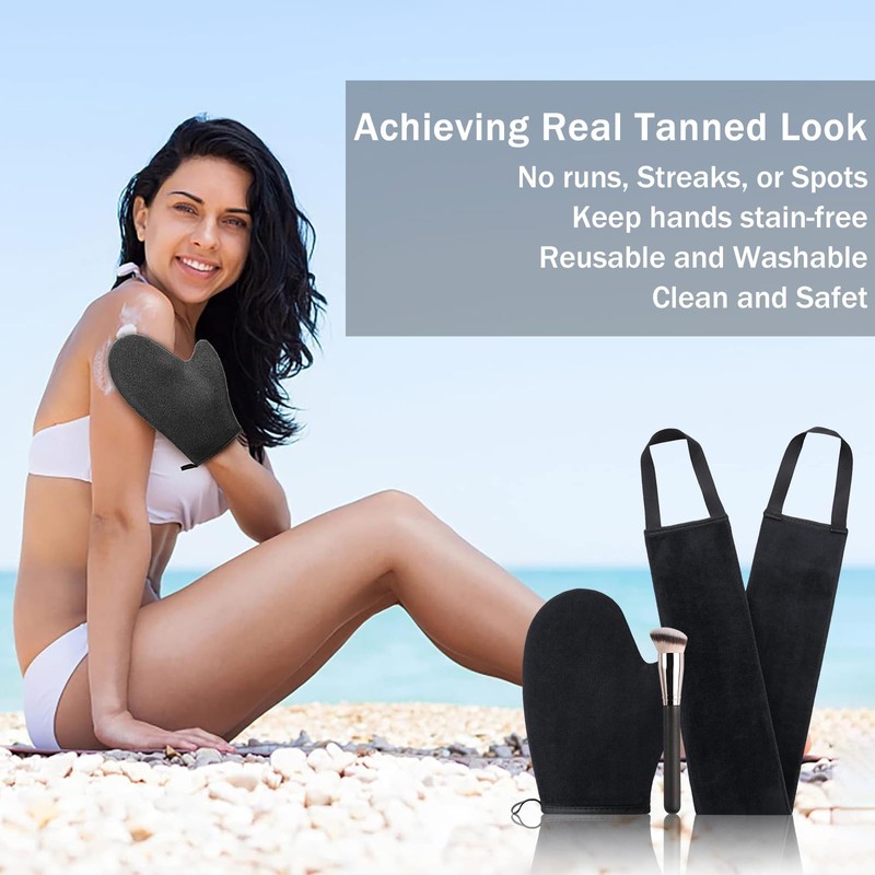 Self-Tanning Glove, 3-Piece Premium Tanning Glove Set, Easy to Use
