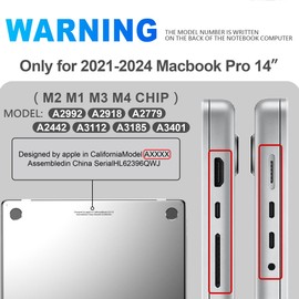 GPXIIZ Case Compatible with MacBook Pro 14 Inch M4 M3 M2 M1 Pro/Max Protective Case 2024-2021 A3112 A3185 A3401 A2918 A2992 A2779 A2442, Ultra Thin Hard Shell Snap Case Cover 14.2 Inches, Matte Clear