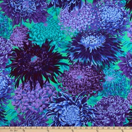 Kaffe Fassett Collective Classics Japanese Chrysanthemum Purple, Fabric by the Yard