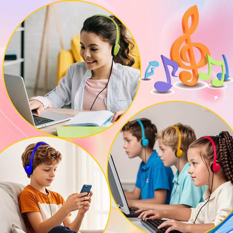 TJZXGUI Type C Headphones Bulk for Classroom School Kids 25