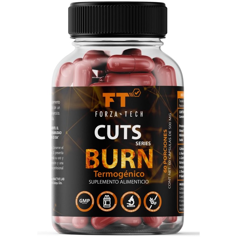 ForzaTech BURN Termogénico Pre Entrenamiento Suplemento Alimenticio 60 cápsulas con