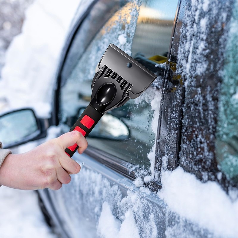 DOLILO 2 Stück Eiskratzer Auto, Scheibenkratzer Auto mit Ergonomischem Schaumstoffgriff,