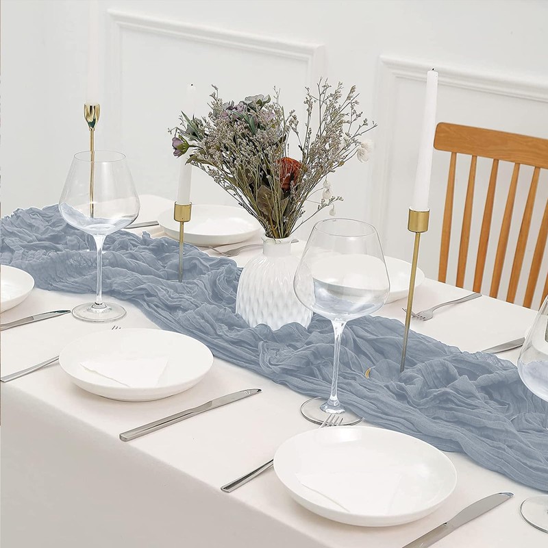 Cheesecloth Table Runner , 90x400cm Boho Gauze Table Runner 13Ft