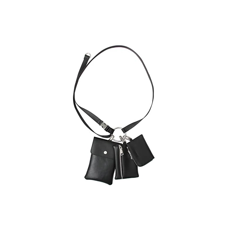 Gravela GL-005 BK Multi-Ring Shoulder Neck Pouch, Smartphone Pouch, Card