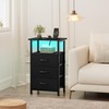 Vagusicc Night Stand Set 2 with Charging Station, LED Nightstand
