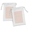 Lunarable Dusty Rose Fabric Pouch Set of 2, Checkered Pattern