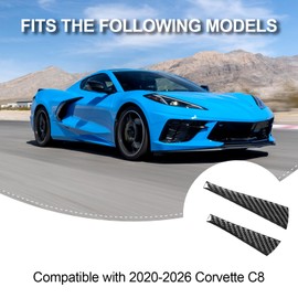 Fancemot Real Carbon Fiber Side Door Armrest Panel Trim Compatible with Corvette C8 2020-2026, Interior Decor Sticker Accessories