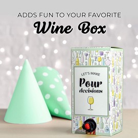 Winebox Pour Decisions Bright Wine Box Cover, Cleverly-Designed Packaging for Boxed Wine, Cool Cover for All Occasions, Light, Portable, Decorative