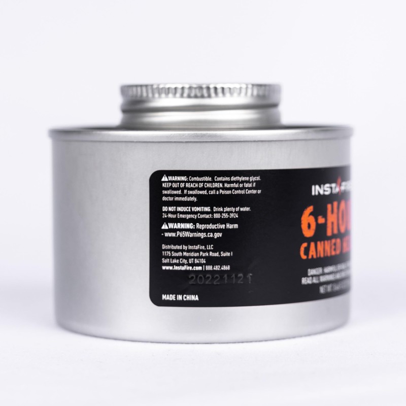 InstaFire 6-Hour Canned Heat (24 Cans), Canned Heat for Cooking,