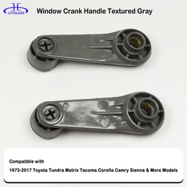 Lcyolada Interior Window Crank Handle, Textured Gray, for Various Toyota Models - 1973-2017 Tundra Yaris Matrix Tacoma Corolla Camry Sienna T100 Previa 4Runner MR2 Pickup