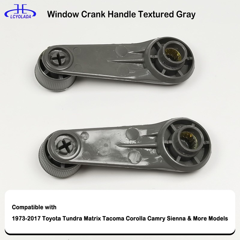 Lcyolada Interior Window Crank Handle, Textured Gray, for Various Toyota